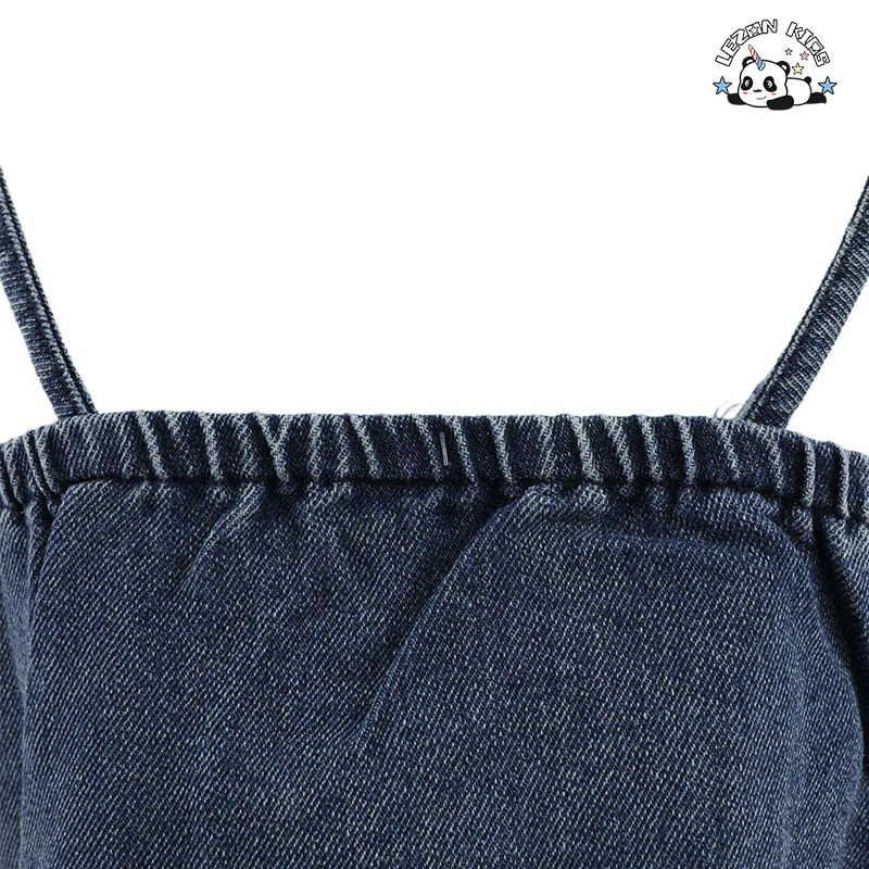 LEZONKIDS - Conjunto de Roupas Femininas de Alta Qualidade e Luxo em Denim com 2 Peças, Top e Saia, para Meninas de 11 Anos